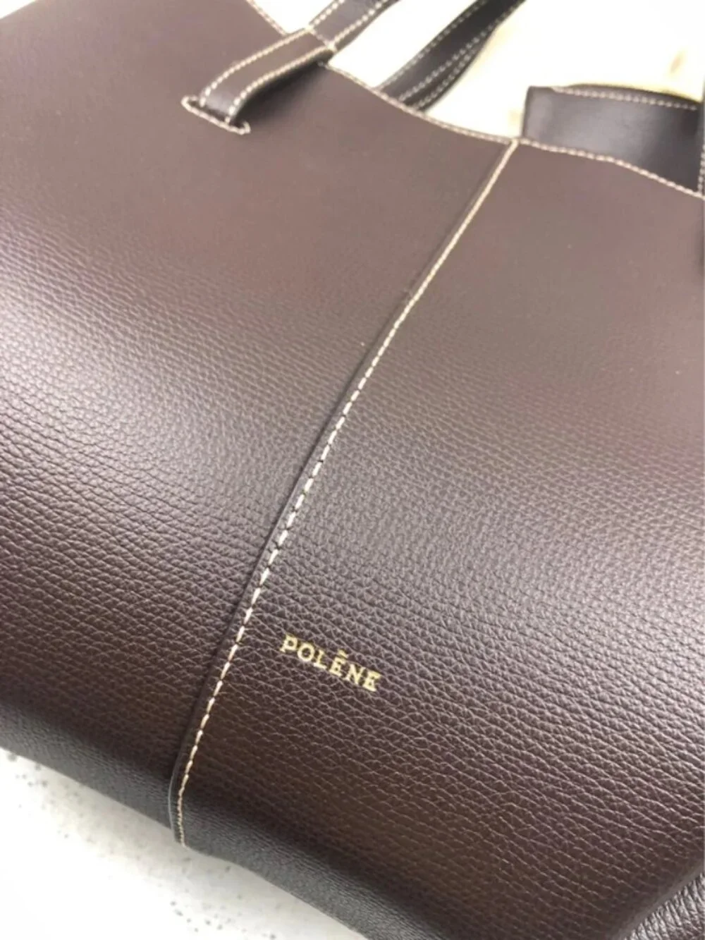 Polene Cyme Mini Black Leather Tote ✨